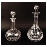 Lot Of 2 Cut Crystal Glass Decanters