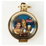 Vintage Budweiser Beer Pocket Watch Light