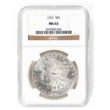 Coin 1882  Morgan Silver Dollar NGC MS63