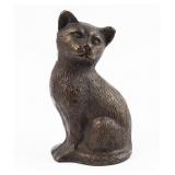 Vintage Cat Door Stop Bronze Type Metal