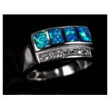 Jewelry Sterling Silver Blue Gilson Opal Ring