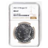 Coin 2021-D Morgan Silver Dollar NGC MS67
