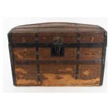 Antique Dome-Top Steamer Trunk