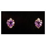 Jewelry 14kt Yellow Gold Amethyst Earrings