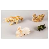 4 Onyx/Stone Animal Figurines