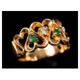 Jewelry 14kt Yellow Gold Emerald & Diamond Ring