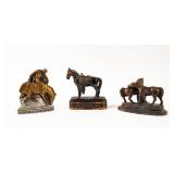 3 Vintage Horse Figurines