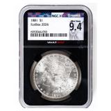 Coin 1881 Morgan Silver Dollar NGCX 9.4