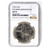 Coin 1992-D Columbus Quincentenary NGC MS70