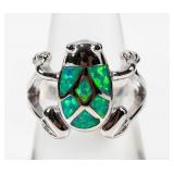 Jewelry Sterling Silver Opal Frog Ring