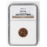 Coin 1955-S Lincoln Cent NGC MS67 RD