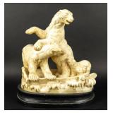 Art Sculpture Polar Bears With Cub