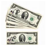 Currency (11) 1976 $2 Notes BU W/ Postage
