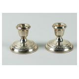 Pair of 2 Sterling Silver Weighted Candleholders