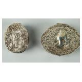 Lot of  2 Antique Sterling Silver Trinket Boxes