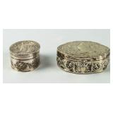 Lot of  2 Antique Sterling Silver Jewelry Boxes