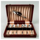 Antique Sterling Silver Spoon Set  7 Pcs