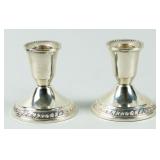 Pair of 2 Sterling Silver Weighted Candleholders