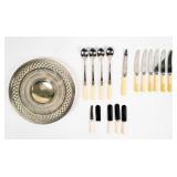 Silver-Plated Plate with Cutlery