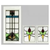 Set of 3 Stain Glass Window Displays