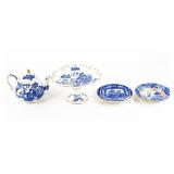 Lot of 7 Mixed Various Blue & White China Ware