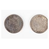Coin (2)  Morgan Silver Dollars  1885 & 1885-S XF