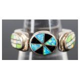 Jewelry Sterling Silver Opal / Onyx Ring