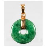 Jewelry 10K Gold Jade Pendant