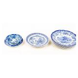 Lot of 10 Various Blue & White China Dinnerware