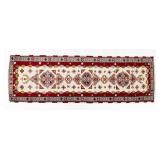 Turkish Oushak, Geometric Pattern Carpet Runner