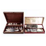 2 Vintage Silver-Plated Silverware Sets
