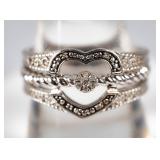 Jewelry Diamond Sterling Silver Stacked Rings