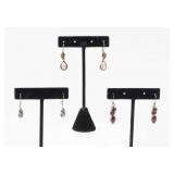 Jewelry 3 Pair Sterling Silver Earrings