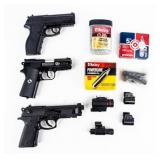 Mixed Lot Of BB Pistols, Cartridges & BB