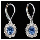 Jewelry Sterling Silver Sapphire Earrings