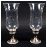 2 Duchin Sterling Hurricane Candle Holders
