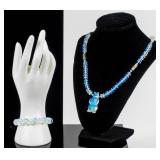Jewelry Chalcedony Necklace & Bracelet