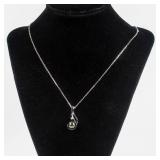 Jewelry Sterling Silver Black Pearl Necklace