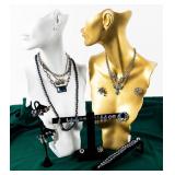 Jewelry Lot of White & Blue Costume Pieces