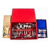 3 Vintage Silver-Plated Silverware Sets