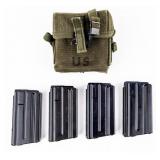 Lot Of 4 Original AR-18 Mags Stored In A M1956 LBE