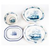 Vintage Nautical Bowl & Serving Platters