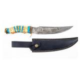 Knife Damascus Blade Hand Made Custom Knife