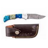 Knife Damascus Folding Blade Hand Made Custom