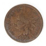 Coin 1876 Indian Head Cent in Fine