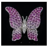 Jewelry 18kt White Gold Pink Sapphire Butterfly
