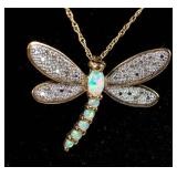 Jewelry 10kt Yellow Gold Dragonfly Necklace