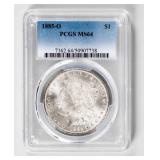 Coin 1885-O Morgan Silver Dollar PCGS MS64