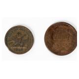 Coin (2) Early American Coinage Civil War Cent+