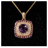 Jewelry Amethyst & Diamond Necklace